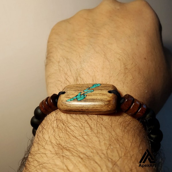 دستبند فیروزه کوبی شده طرح محمد