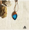 گردنبند چوب و رزینی طرح اشک