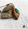 گردنبند چوبی طرح عقیق
