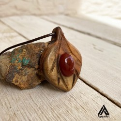 گردنبند چوبی طرح ثمین