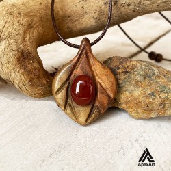 گردنبند چوبی طرح ثمین
