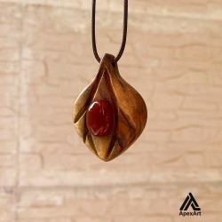 گردنبند چوبی طرح ثمین