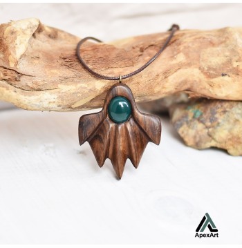 گردنبند چوبی طرح سمین