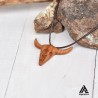 گردنبند چوبی طرح جمجمه گاو