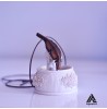 گردنبند چوبی طرح پر