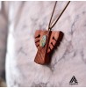 گردنبند چوبی و فیروزه طرح اهورا