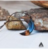 گردنبند چوبی طرح هلال مدل ماه گل