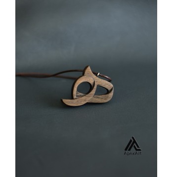 گردنبند چوبی طرح ه دو چشم