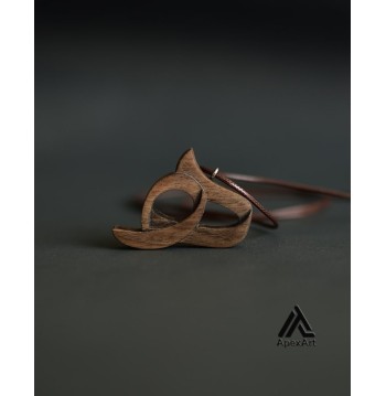 گردنبند چوبی طرح ه دو چشم