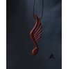 گردنبند چوبی طرح نت موسیقی و بال پرنده