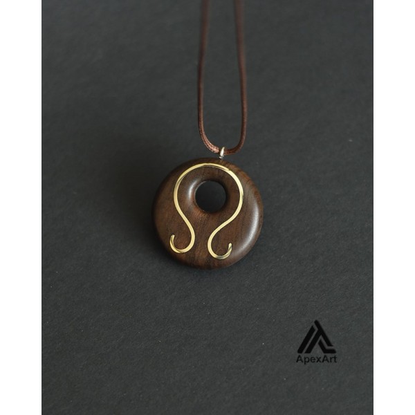 گردنبند چوبی طرح طلوع