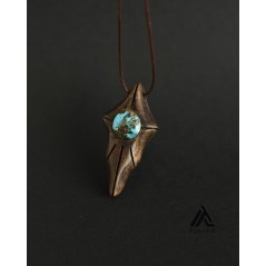 گردنبند چوب و فیروزه طرح گوهرِ شب