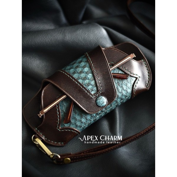 قاب عینک چرم طرح ماهی