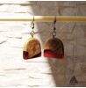 گوشواره چوب و رزین طرح ثمین