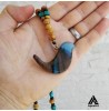 گردنبند چوب و رزین طرح مرغ آمین