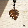 گردنبند چوبی طرح برگ انجیری